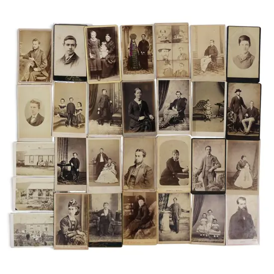 Approx. 29 The carte de visite 19thC portrait & figure study photographs. Most named by NZ photographers